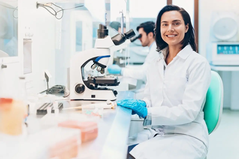 Lab technician conducting infertility research